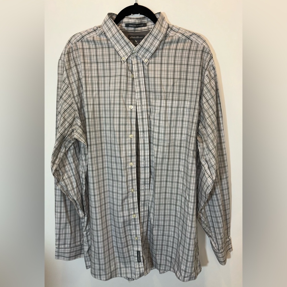 Eddie Bauer Striped Long Sleeve Button Down Shirt Size TXL